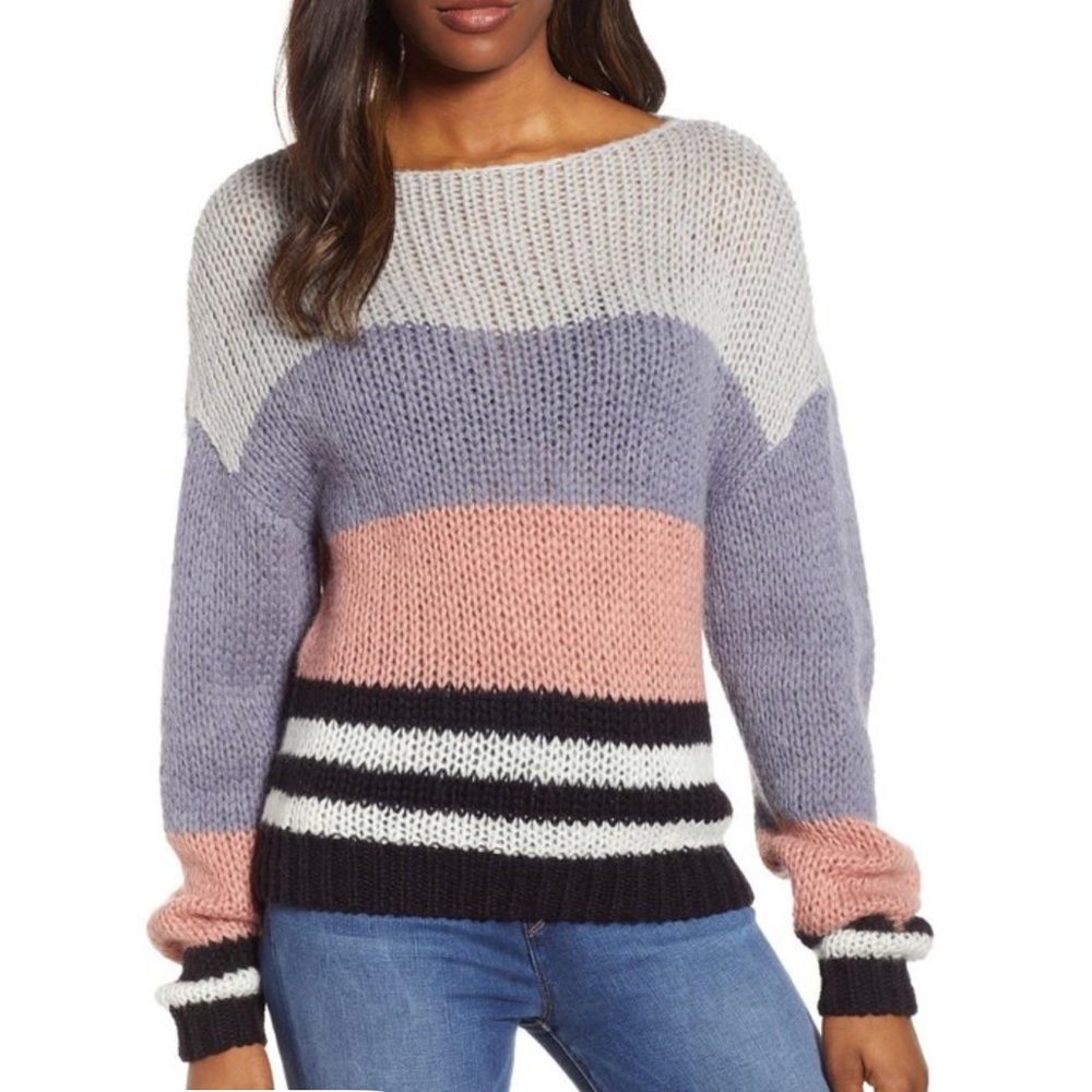Lucky Brand NWT Women’s Wool Blend Multicolor Stripe Pullover Sweater